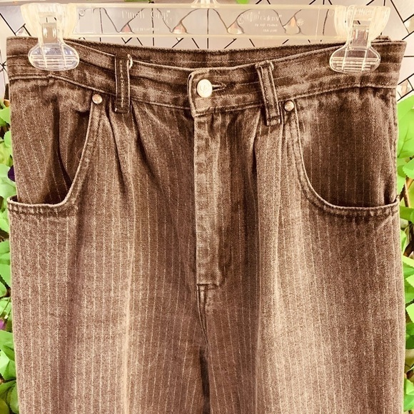 Vintage Gloria Vanderbilt Stripped Black Mom Jeans for Murjani Size 9/28 Denim - Picture 3 of 15